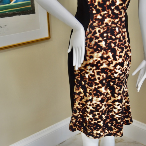 🆕🏷️ROBERTO CAVALLI Animal Print V-Neck Sheath Dress – Size 8 / EU 46 🇮🇹 - Picture 11 of 13